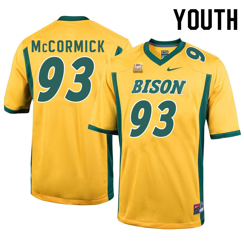 Youth #93 Logan McCormick North Dakota State Bison College Football Jerseys Sale-Yellow - Click Image to Close